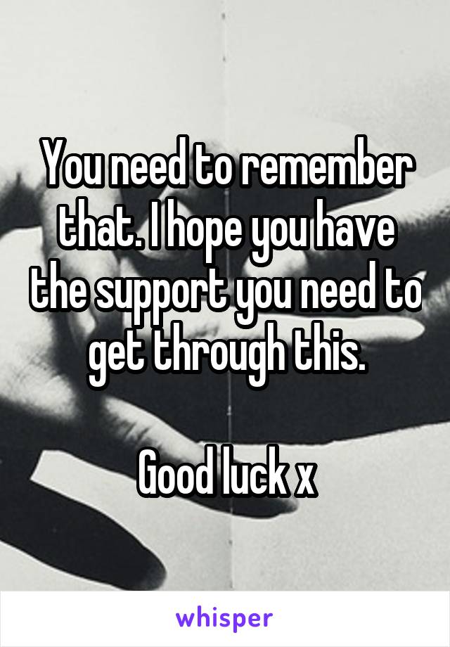 You need to remember that. I hope you have the support you need to get through this.

Good luck x