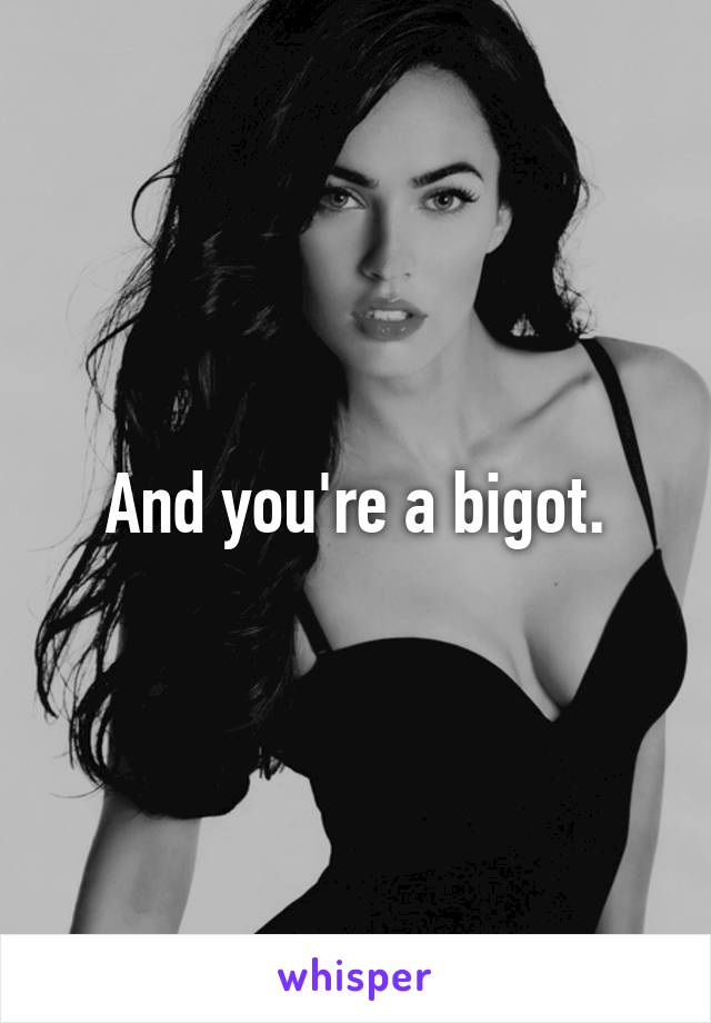 And you're a bigot.