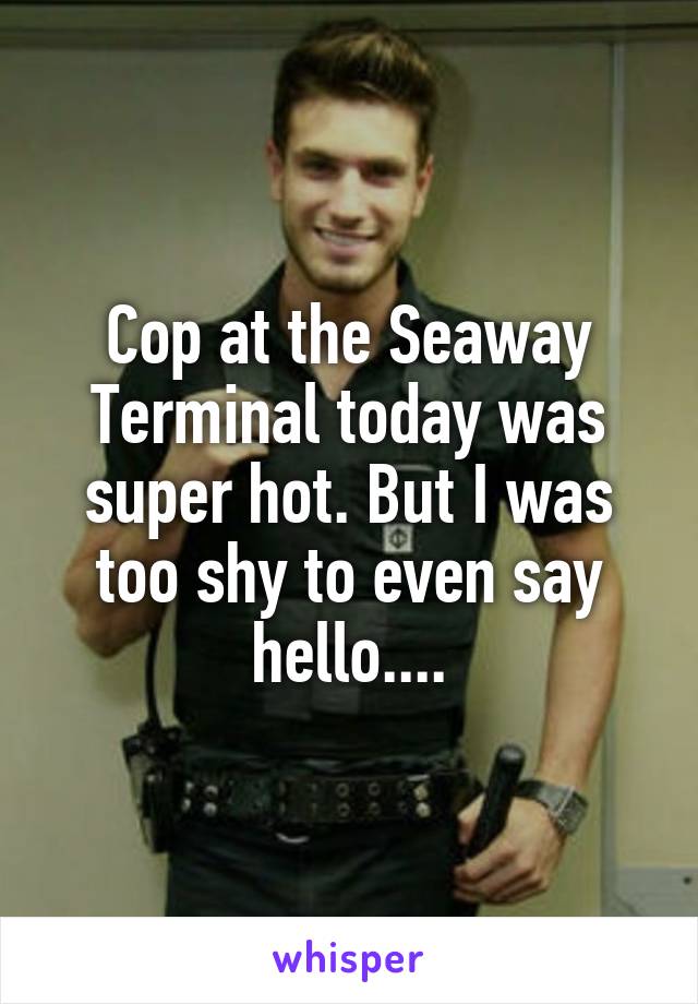 Cop at the Seaway Terminal today was super hot. But I was too shy to even say hello....