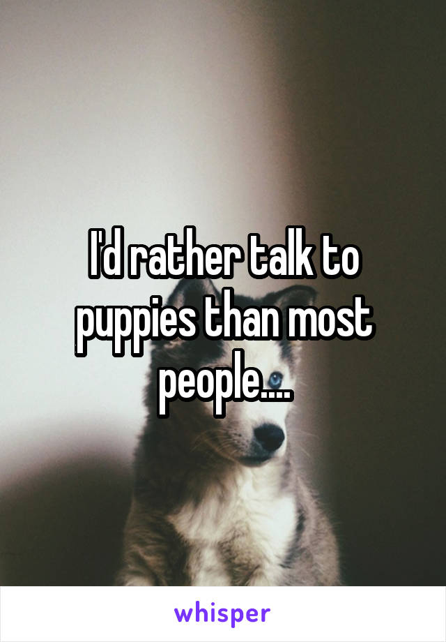 I'd rather talk to puppies than most people....