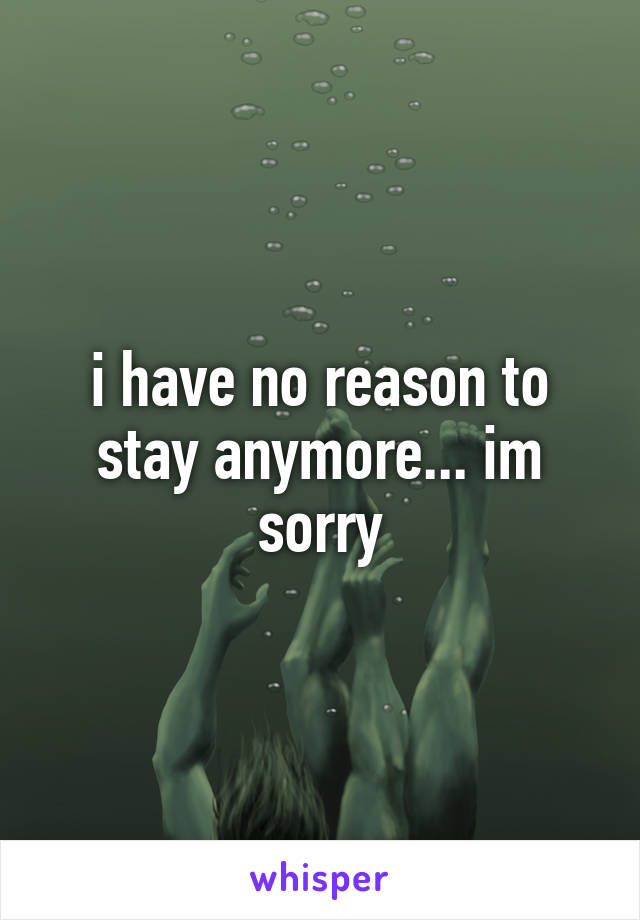 i have no reason to stay anymore... im sorry