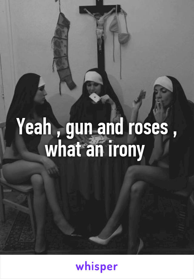 Yeah , gun and roses , what an irony 