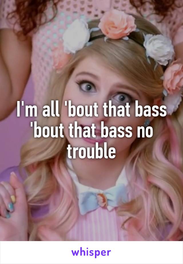 I'm all 'bout that bass 'bout that bass no trouble