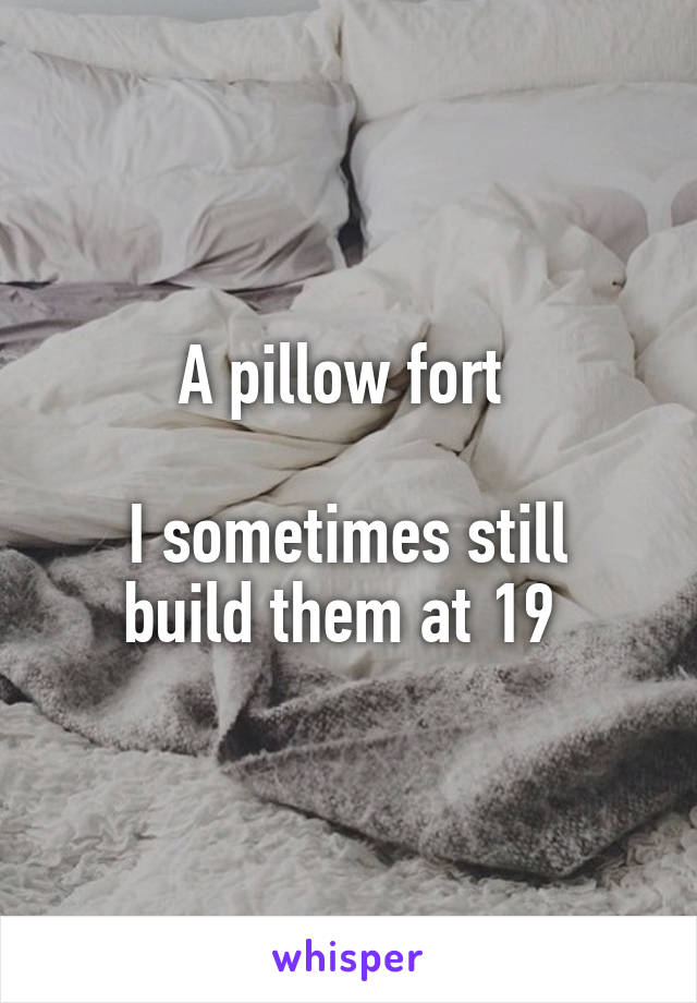 A pillow fort 

I sometimes still build them at 19 
