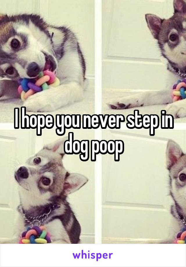 I hope you never step in dog poop