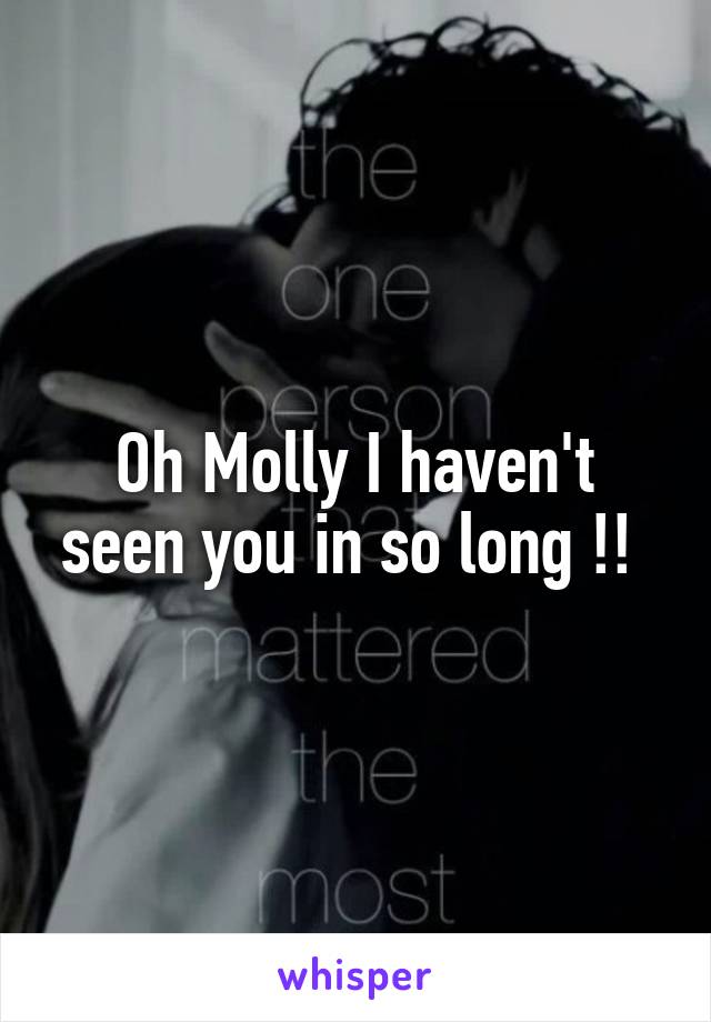 Oh Molly I haven't seen you in so long !! 