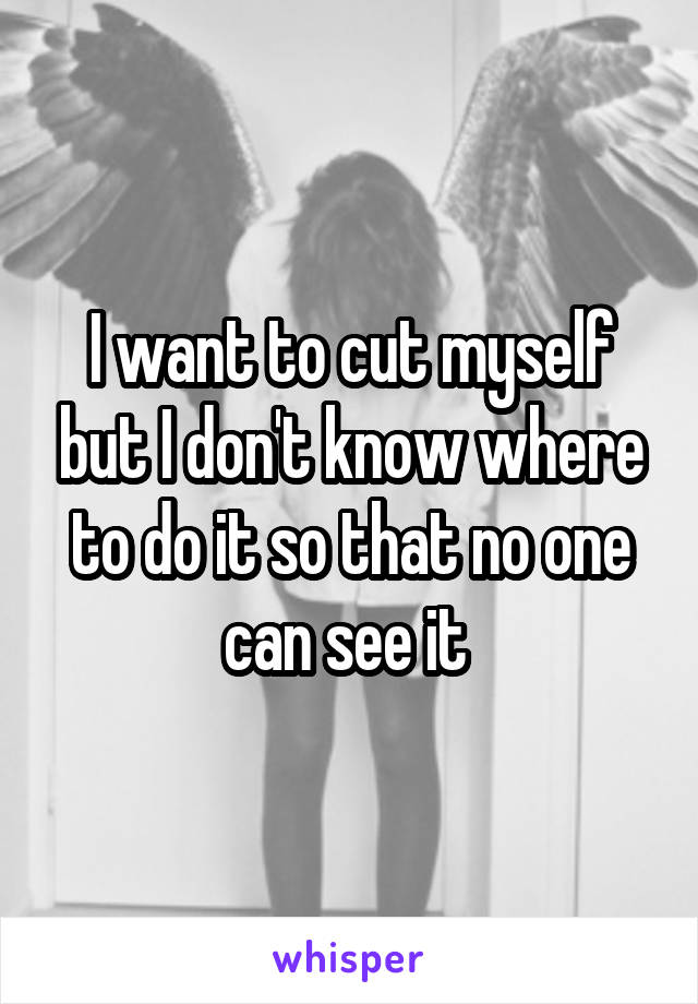 I want to cut myself but I don't know where to do it so that no one can see it 