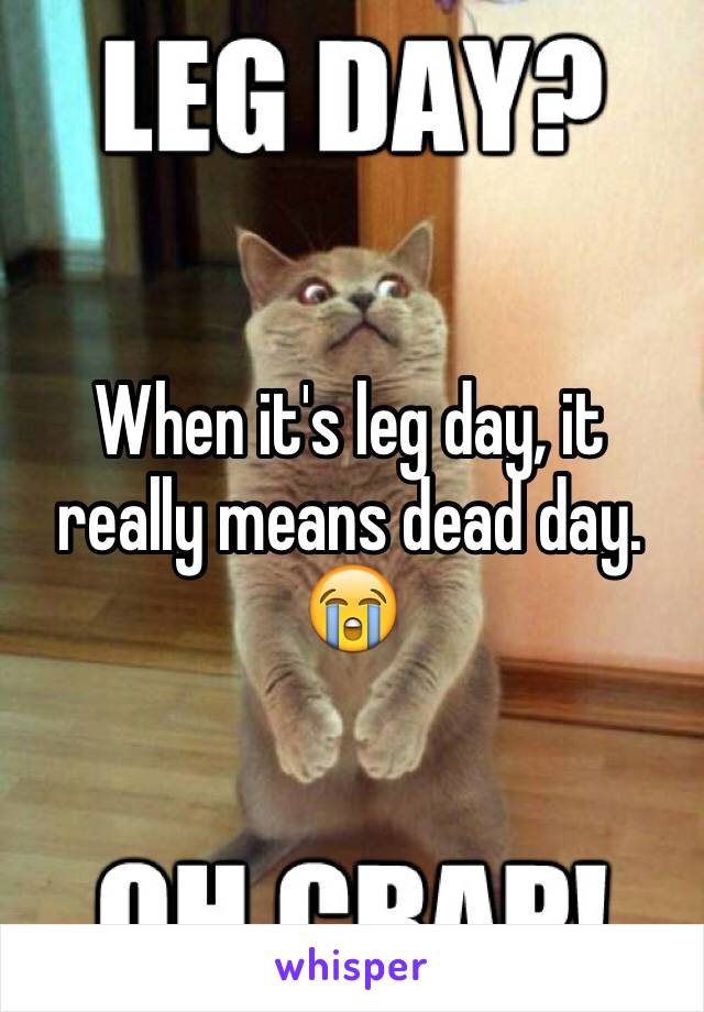 When it's leg day, it really means dead day. 😭