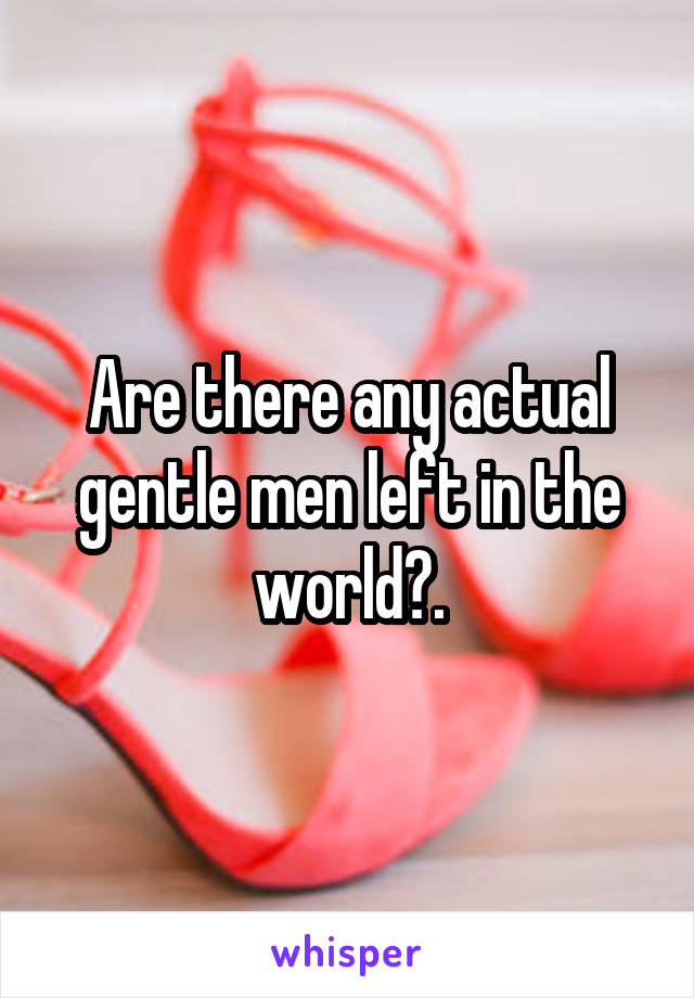 Are there any actual gentle men left in the world?.