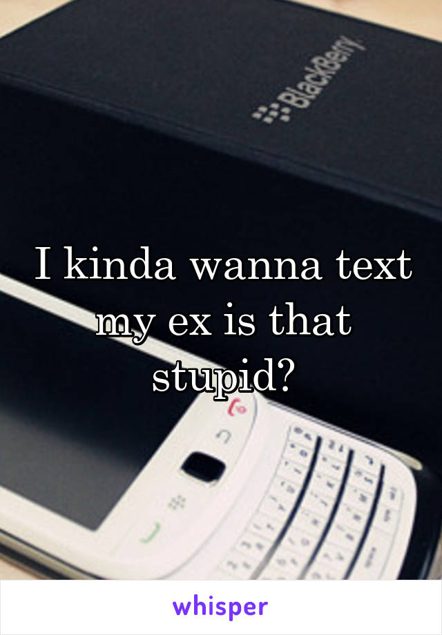 I kinda wanna text my ex is that stupid?