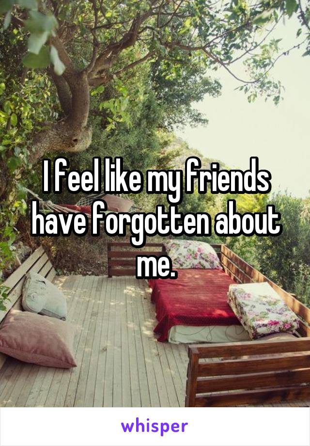 I feel like my friends have forgotten about me.