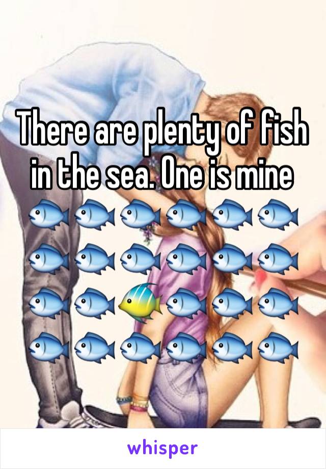 There are plenty of fish in the sea. One is mine
🐟🐟🐟🐟🐟🐟🐟🐟🐟🐟🐟🐟🐟🐟🐠🐟🐟🐟🐟🐟🐟🐟🐟🐟