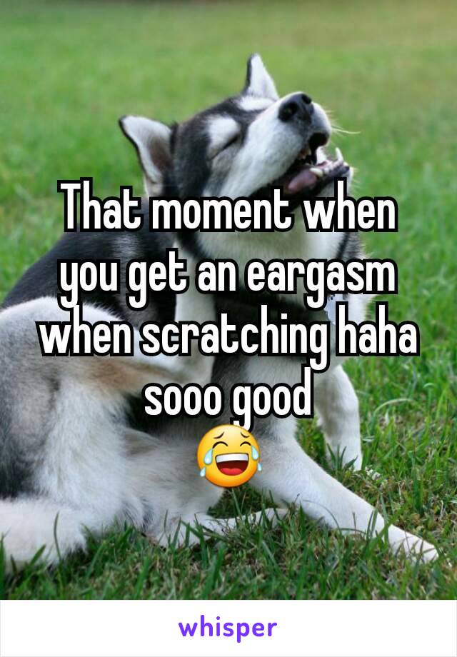 That moment when you get an eargasm when scratching haha sooo good
😂