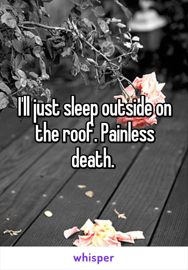 I'll just sleep outside on the roof. Painless death. 