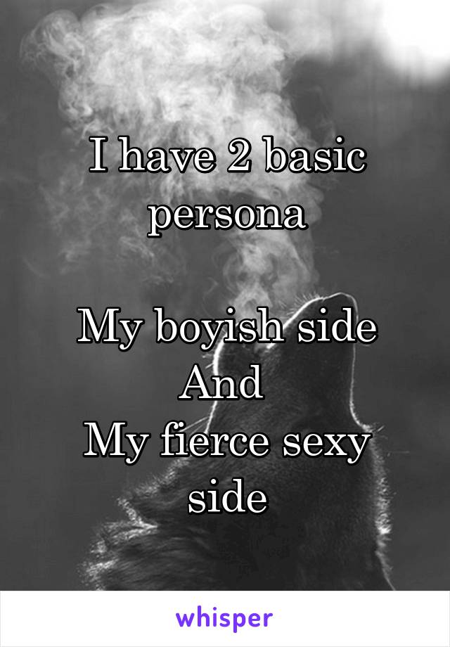 I have 2 basic persona

My boyish side
And 
My fierce sexy side