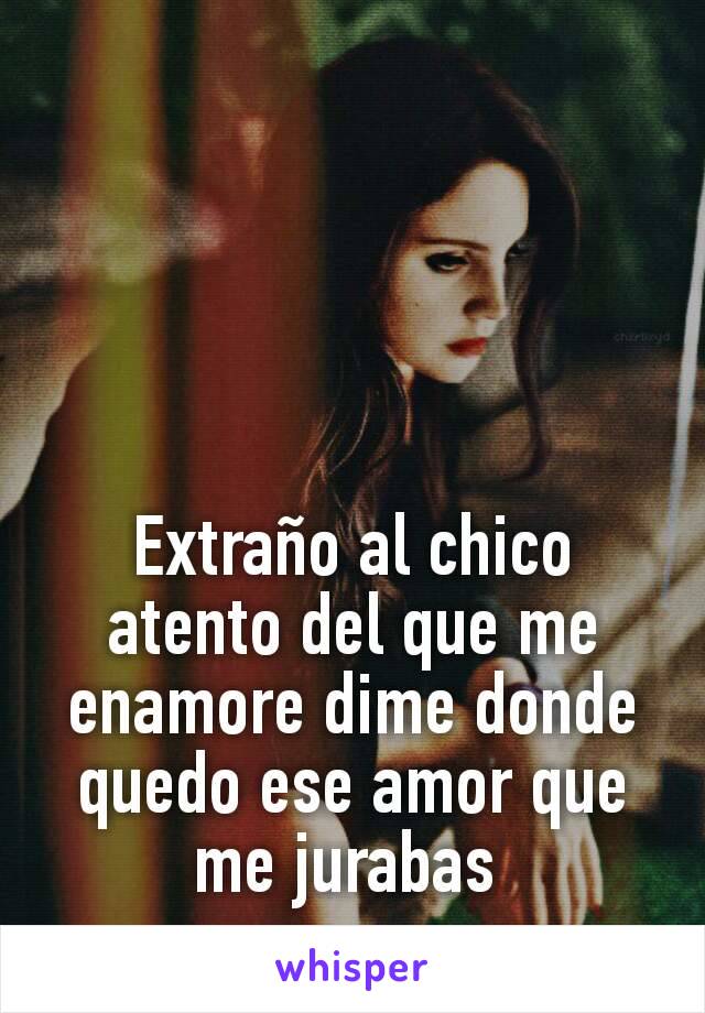 Extraño al chico atento del que me enamore dime donde quedo ese amor que me jurabas 