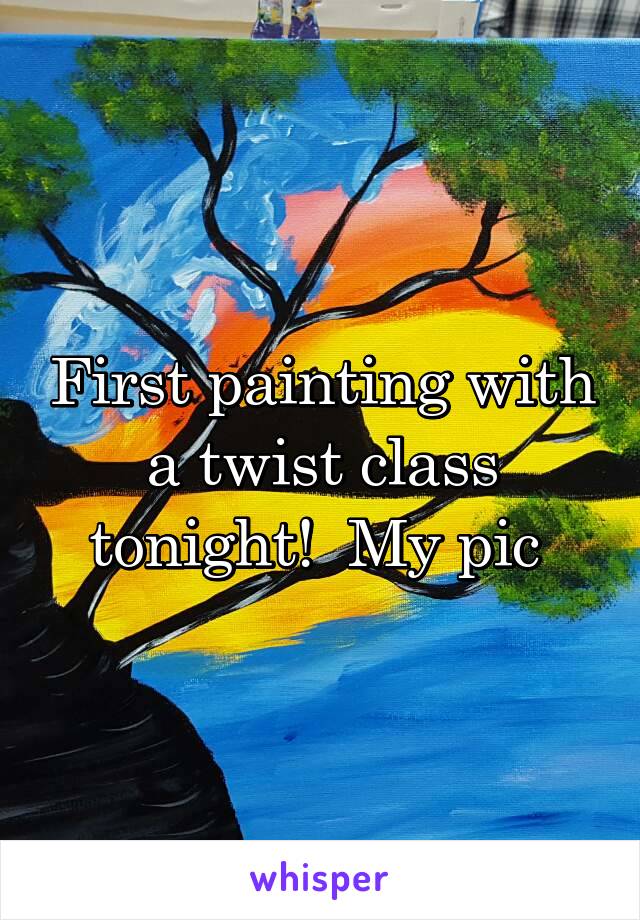 First painting with a twist class tonight!  My pic 