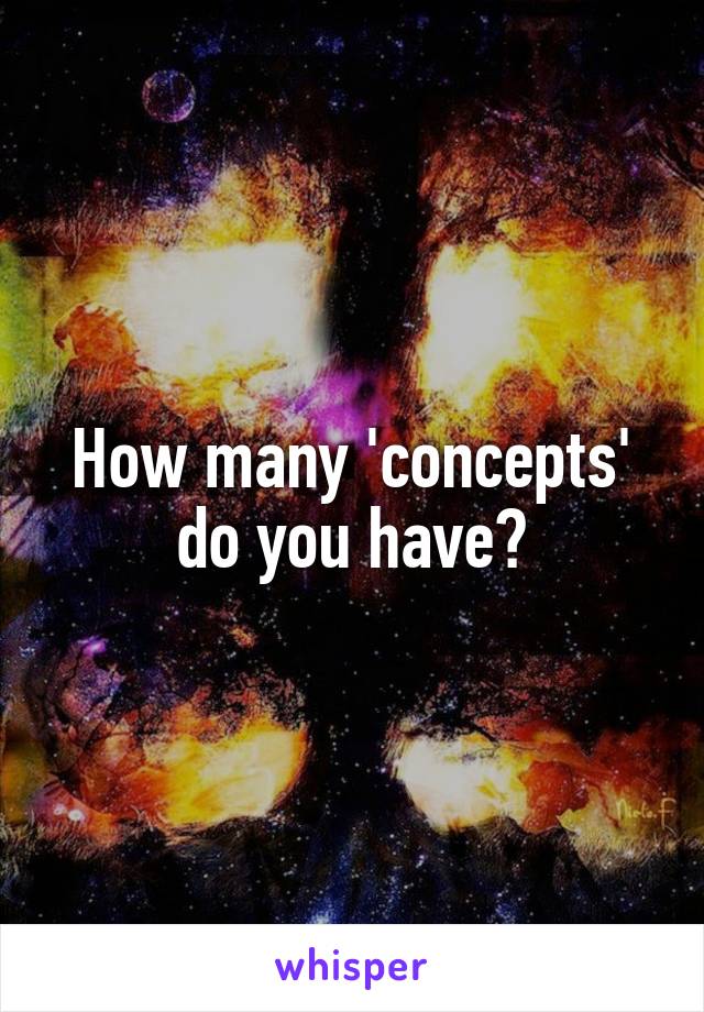 How many 'concepts' do you have?