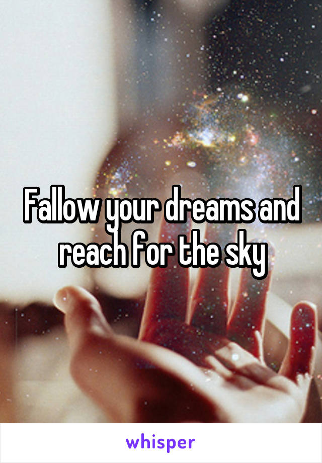 Fallow your dreams and reach for the sky