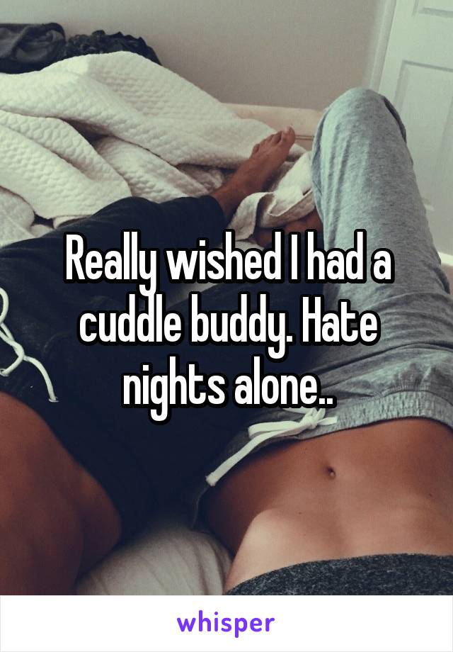 Really wished I had a cuddle buddy. Hate nights alone..