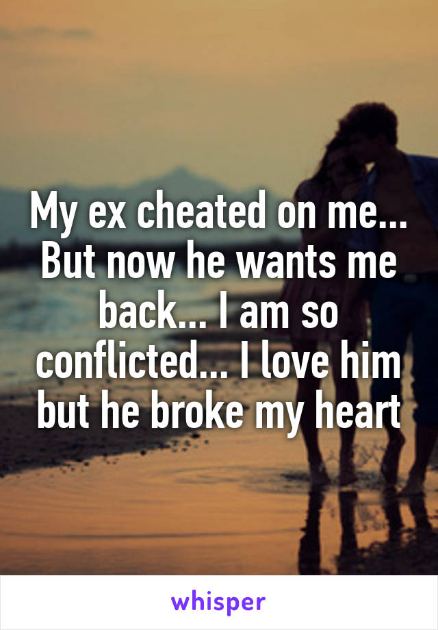 My ex cheated on me... But now he wants me back... I am so conflicted... I love him but he broke my heart