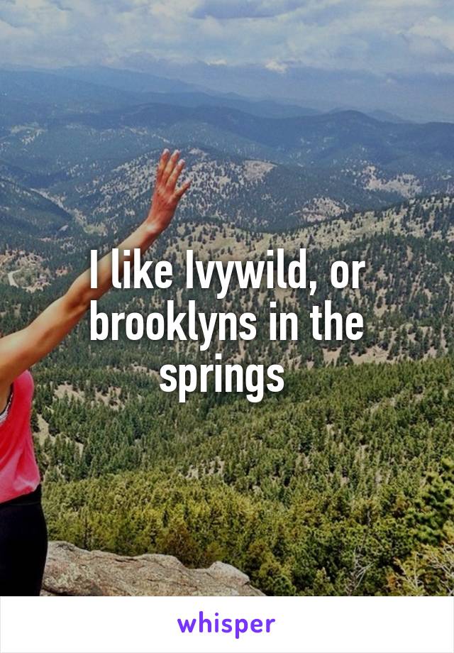 I like Ivywild, or brooklyns in the springs 