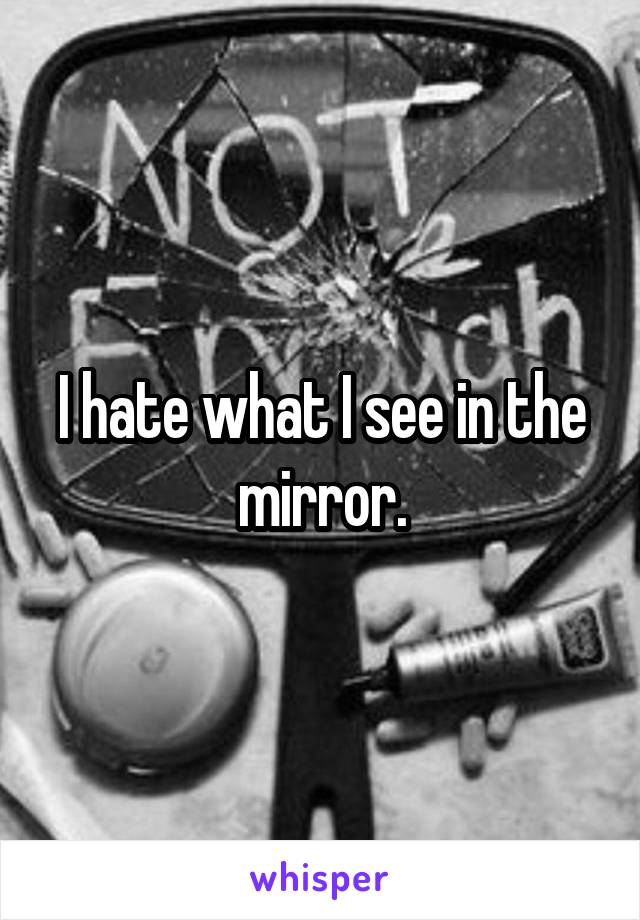 I hate what I see in the mirror.