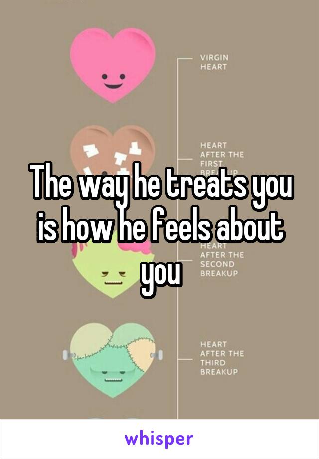 The way he treats you is how he feels about you