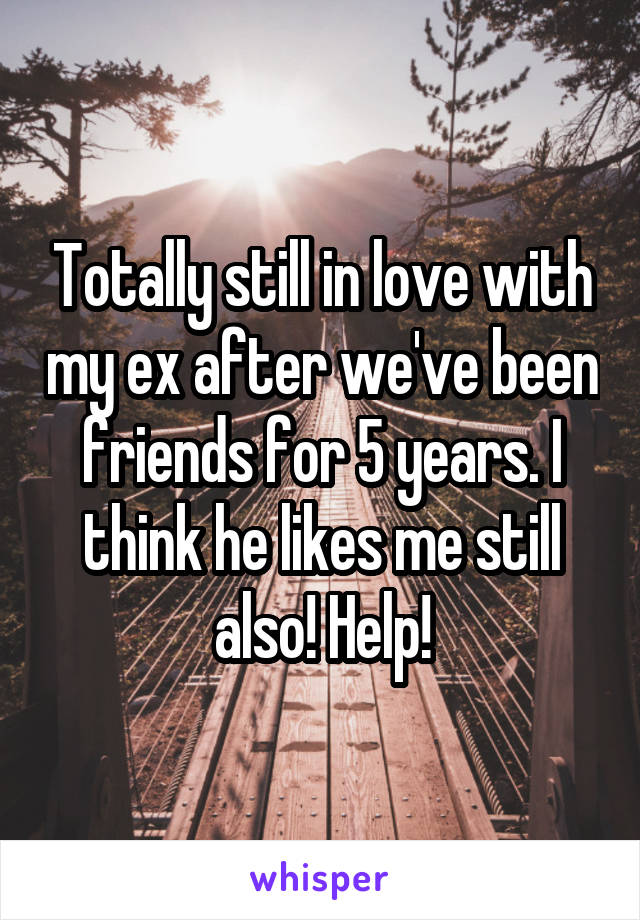 Totally still in love with my ex after we've been friends for 5 years. I think he likes me still also! Help!