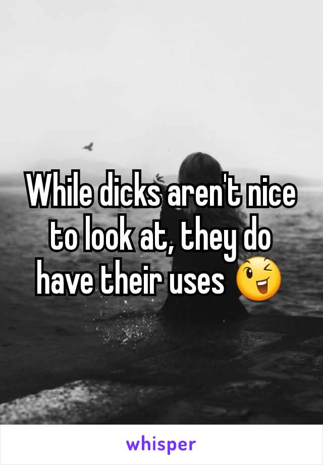 While dicks aren't nice to look at, they do have their uses 😉