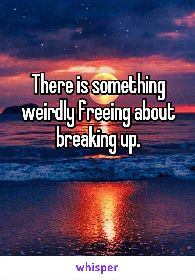 There is something weirdly freeing about breaking up.

