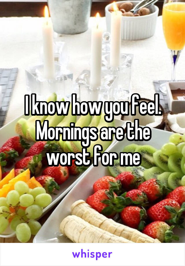 I know how you feel. Mornings are the worst for me