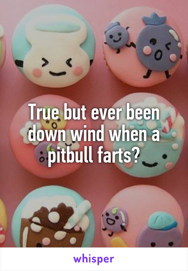 True but ever been down wind when a pitbull farts?