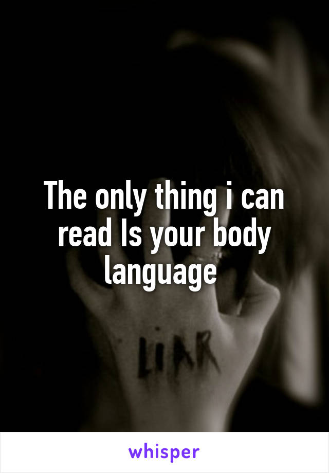 The only thing i can read Is your body language 