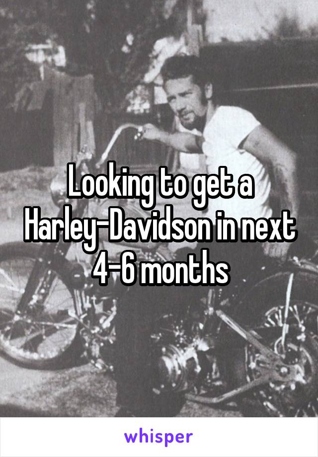 Looking to get a Harley-Davidson in next 4-6 months