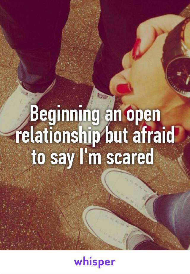 Beginning an open relationship but afraid to say I'm scared 