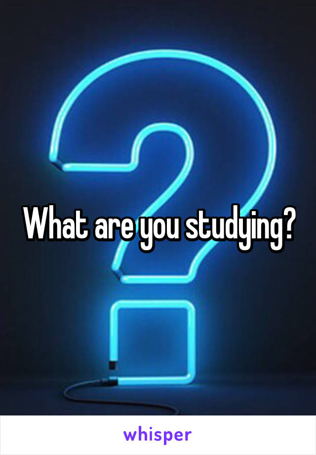 What are you studying?