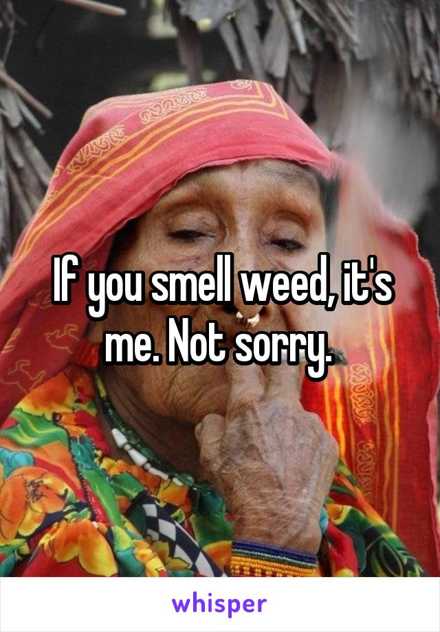 If you smell weed, it's me. Not sorry. 