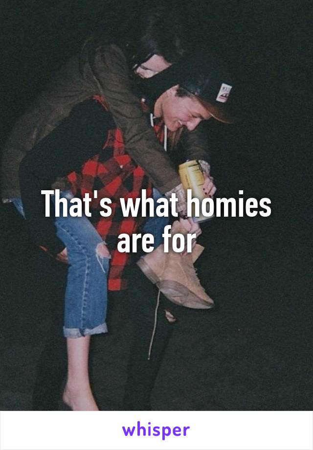 That's what homies are for