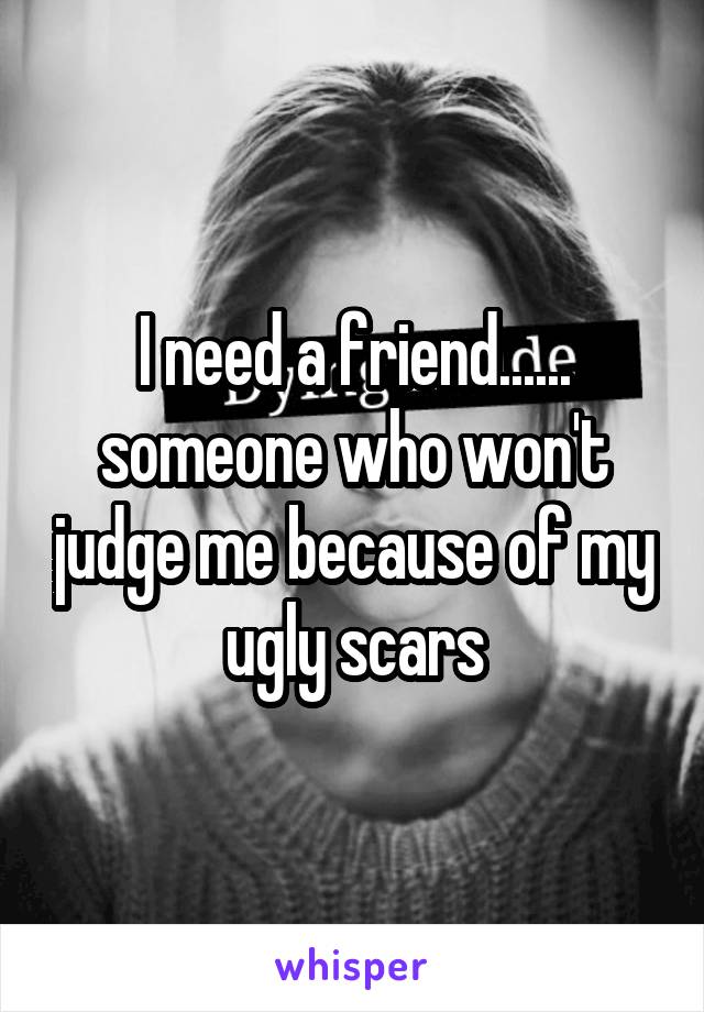 I need a friend...... someone who won't judge me because of my ugly scars