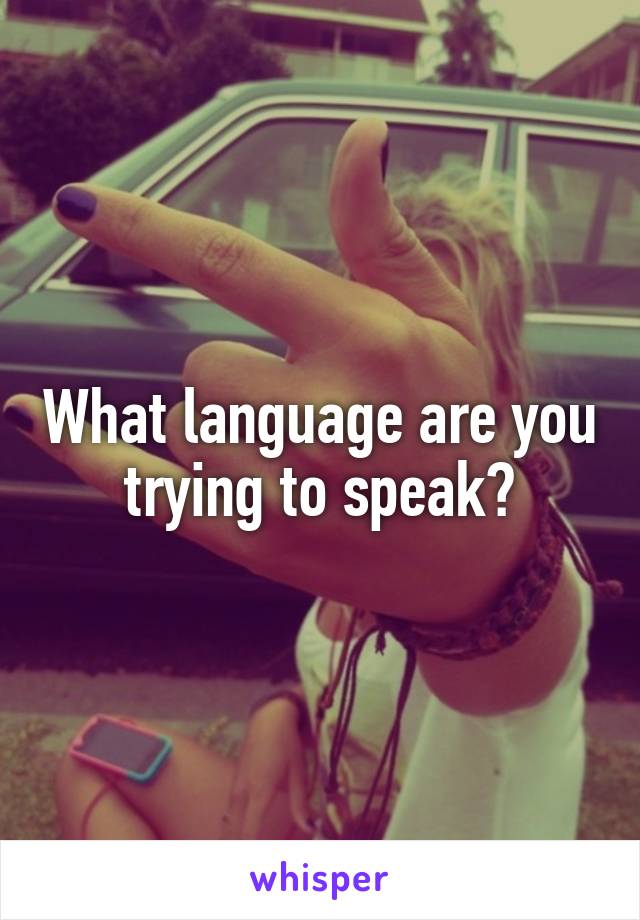 What language are you trying to speak?