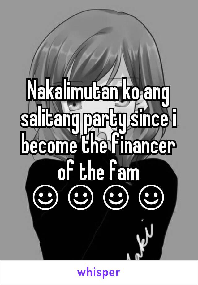 Nakalimutan ko ang salitang party since i become the financer of the fam ☺☺☺☺