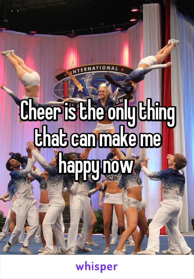 Cheer is the only thing that can make me happy now 