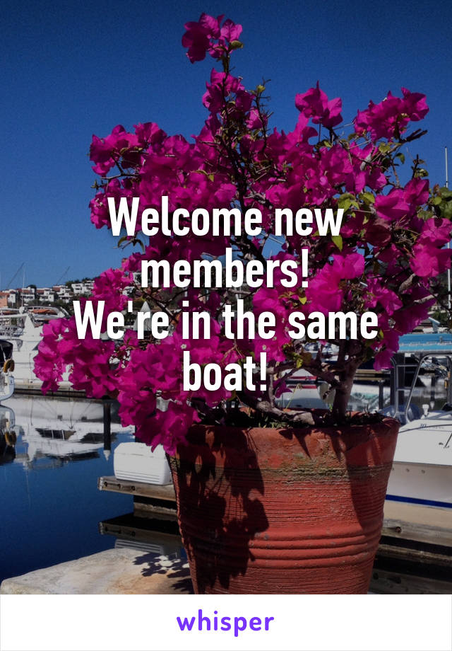 Welcome new members!
We're in the same boat!
