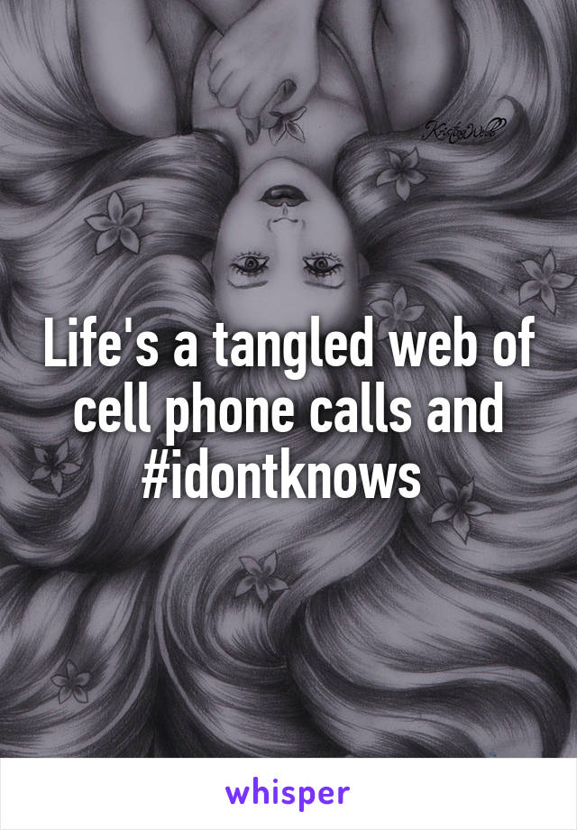 Life's a tangled web of cell phone calls and #idontknows 