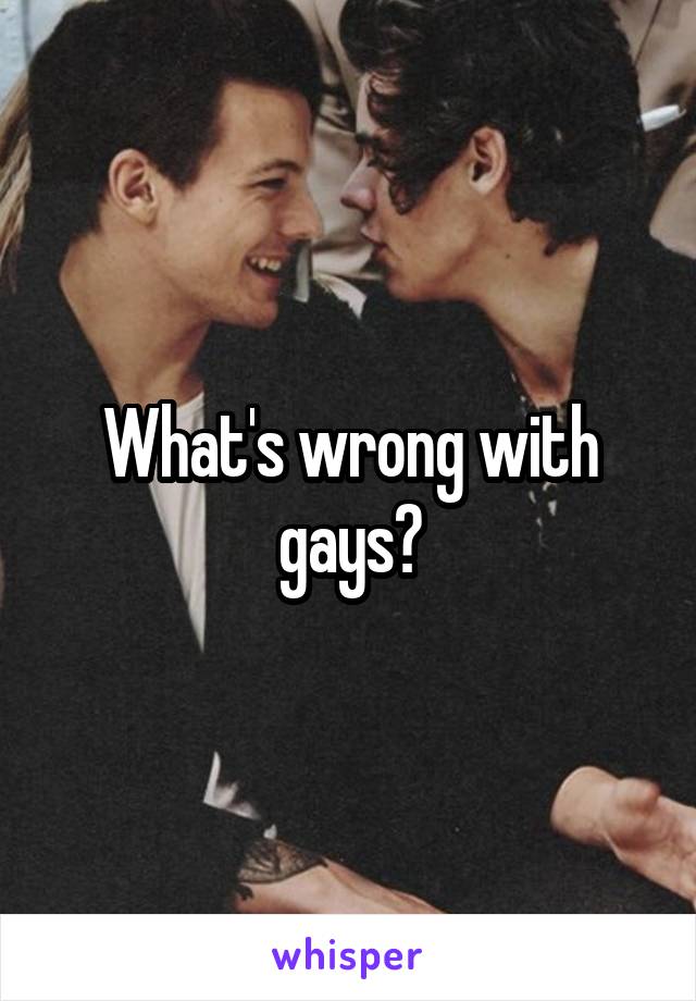 What's wrong with gays?