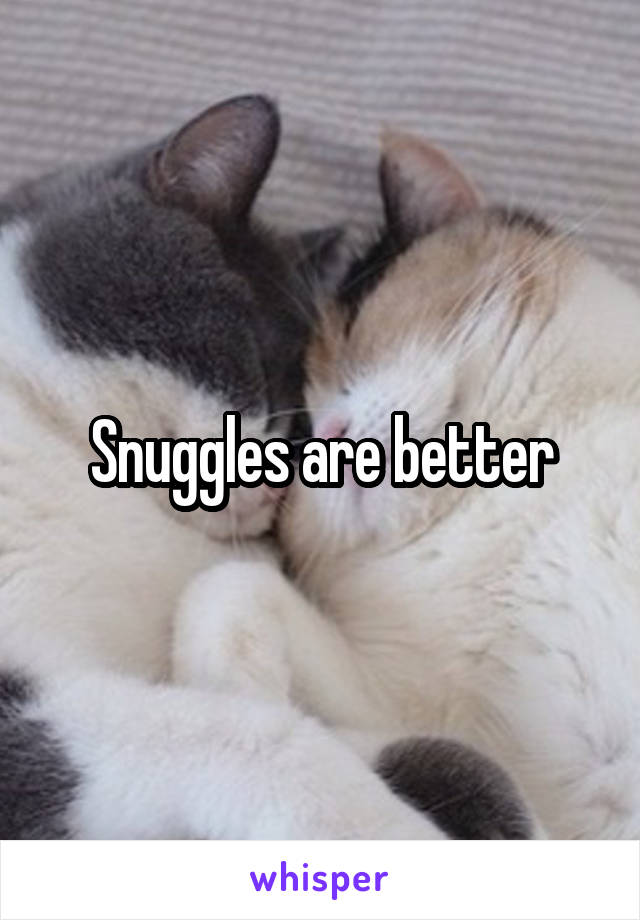 Snuggles are better