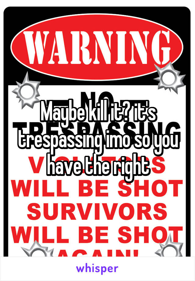 Maybe kill it? it's trespassing imo so you have the right