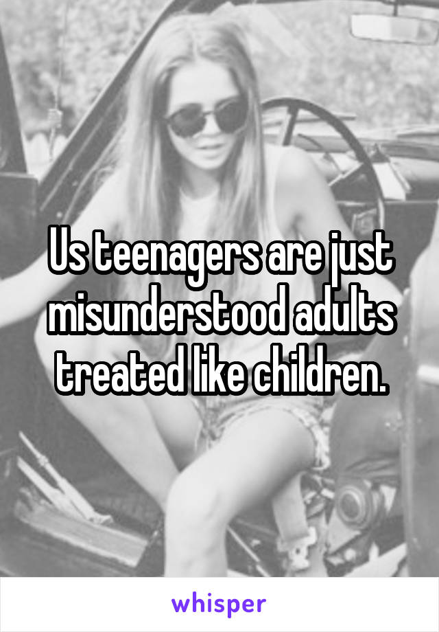 Us teenagers are just misunderstood adults treated like children.