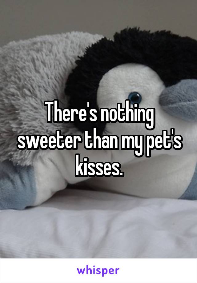 There's nothing sweeter than my pet's kisses.